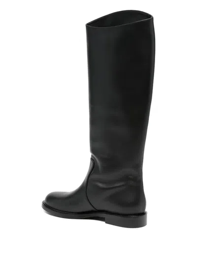 Sergio Levantesi Calf Leather Knee-high Boots In Black