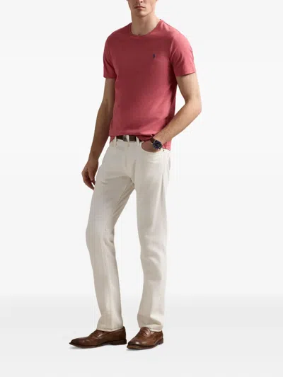 Polo Ralph Lauren T-shirt Mit Logo-stickerei In Red
