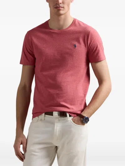 Polo Ralph Lauren T-shirt Mit Logo-stickerei In Red