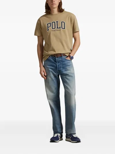 Polo Ralph Lauren T-shirt Mit Logo-print In Brown