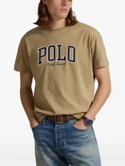 Polo Ralph Lauren T-shirt Mit Logo-print In Brown
