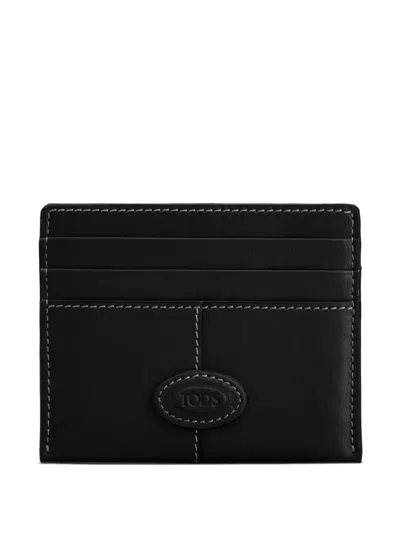 Tod's Piccolo Leather Card Holder In Black