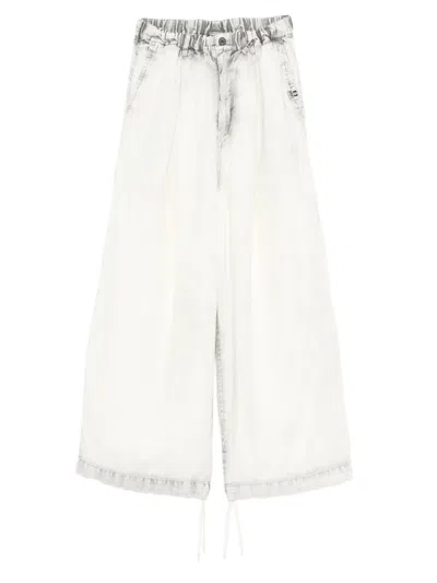 Miharayasuhiro Cotton Flared Trousers In White