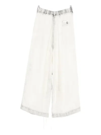 Miharayasuhiro Cotton Flared Trousers In White