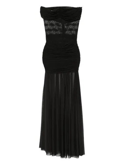 Atu Body Couture Lace-panelled Mesh Maxi Dress