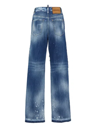 Dsquared2 Jeans Im Patchwork-look In Blue
