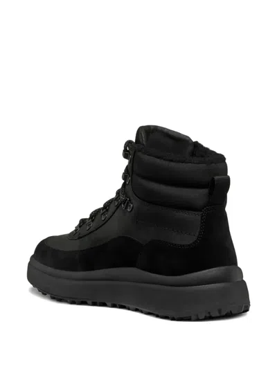 Geox Granito Grip Padded Lace-up Sneakers In Black