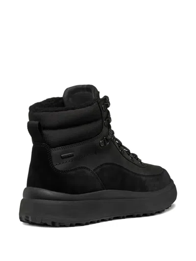 Geox Granito Grip Padded Lace-up Sneakers In Black
