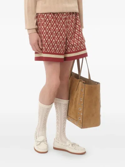 Valentino Shorts Mit Geometrischem Print In Brown