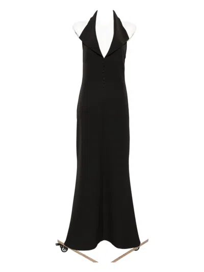 Atu Body Couture Halter-neck Button-front Maxi Dress