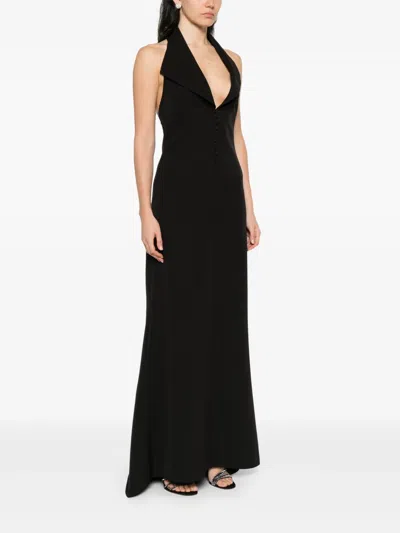 Atu Body Couture Halter-neck Button-front Maxi Dress