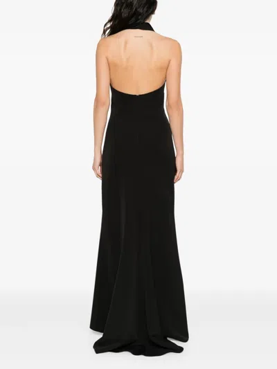 Atu Body Couture Halter-neck Button-front Maxi Dress
