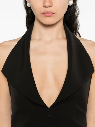 Atu Body Couture Halter-neck Button-front Maxi Dress