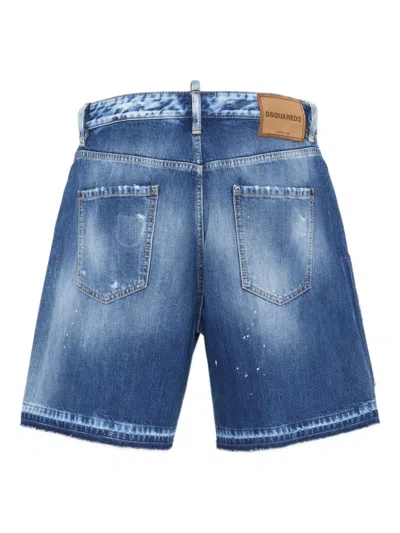 Dsquared2 Jeans-shorts Im Distressed-look In Blue