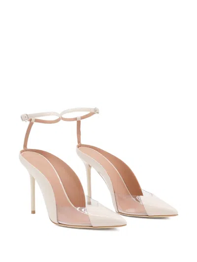 Malone Souliers 100mm Malia Ankle-strap Pumps In Nude