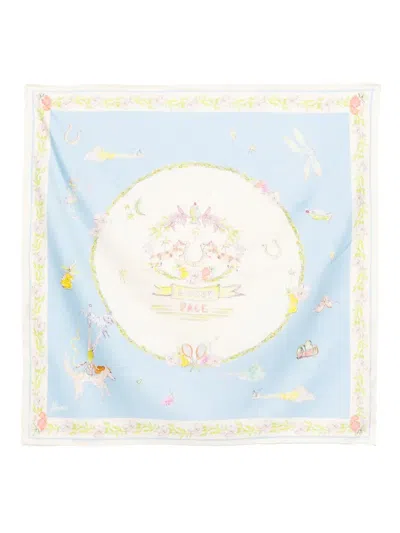 Alemais Anouk Silk Scarf In Blue