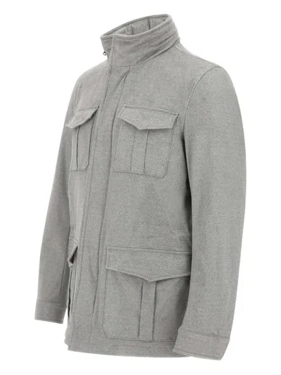 Herno Multi-pocket Field Jacket In Gray