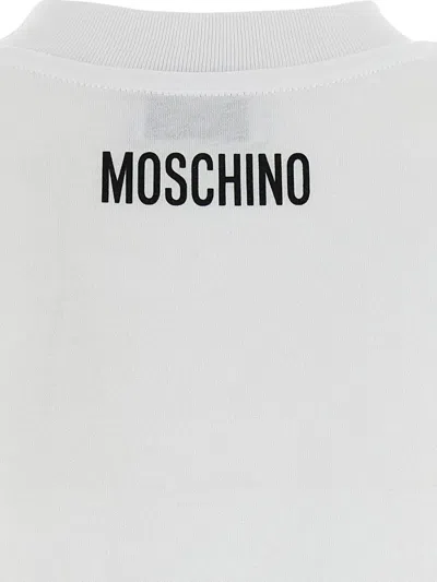 Moschino Graphic Front Print T-shirt With Ribbed Neckline In White