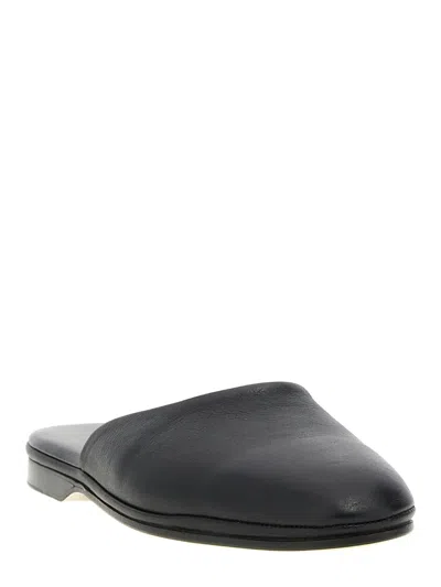 Brioni Leather Almond-toe Mules In Black