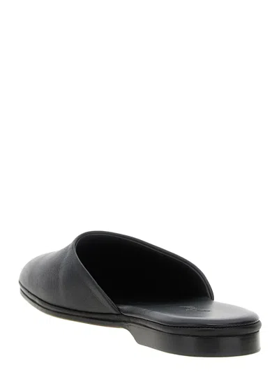 Brioni Leather Almond-toe Mules In Black