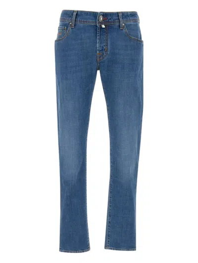 Jacob Cohen Nick Logo-patch Five-pocket Jeans In Blue