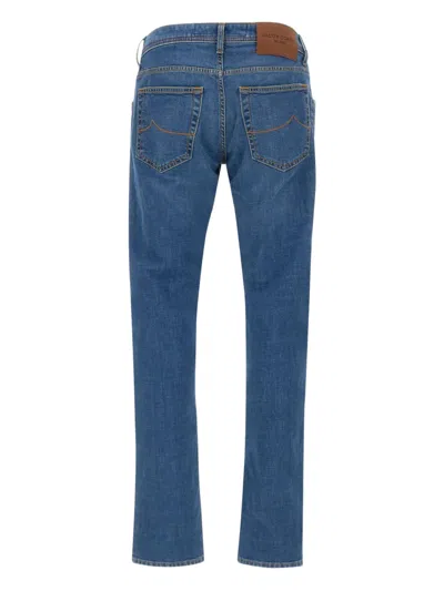 Jacob Cohen Nick Logo-patch Five-pocket Jeans In Blue
