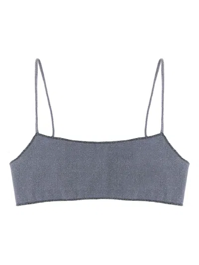 Mc2 Saint Barth Sadie Lurex Bralette Bikini Top In Blue