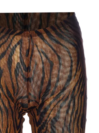 Jean Paul Gaultier Tiger Stripes-print Elastic-waist Trousers In Brown