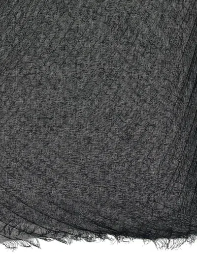 Issey Miyake Ramie Pleats Scarves And Foulards Black In Black