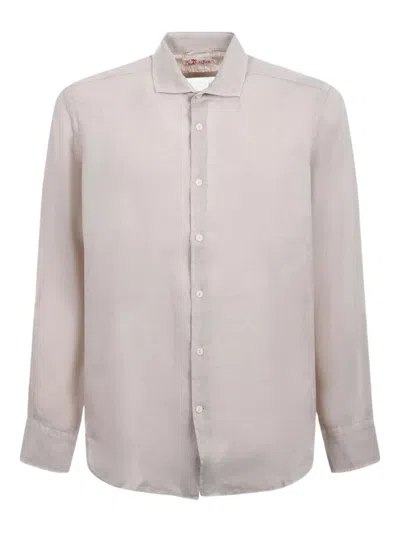 Mc2 Saint Barth Long-sleeve Linen Shirt In Neutral