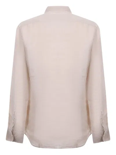 Mc2 Saint Barth Long-sleeve Linen Shirt In Neutral