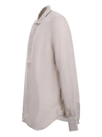 Mc2 Saint Barth Long-sleeve Linen Shirt In Neutral