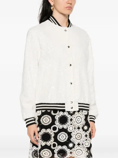 Pennyblack Sequin-embellished Bomber Jacket In White