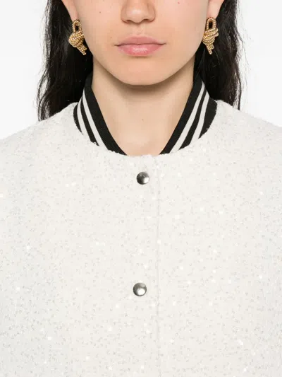 Pennyblack Sequin-embellished Bomber Jacket In White
