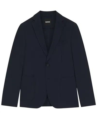 Hugo Boss Boss By  Men's Water-repellent Packable Slim-fit Blazer In Blue