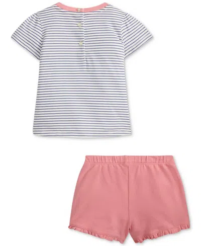 Polo Ralph Lauren Baby Girls Jersey Tee & Mesh Short Set In Multi