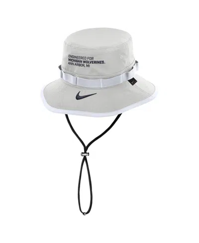 Nike Gray Michigan Wolverines 2025 Sideline Apex Boonie Bucket Hat In Silver