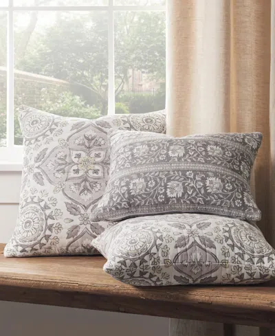 Levtex Lirelle Quilted Square Decorative Pillow, 18" X 18" In Blue