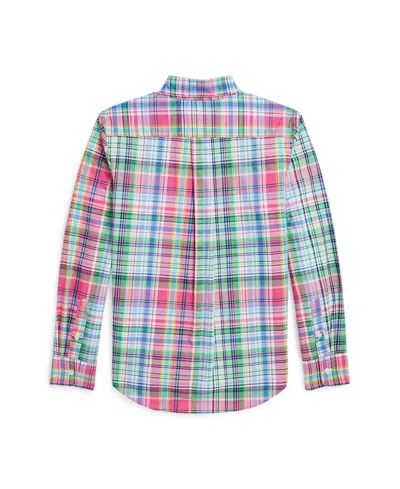 Polo Ralph Lauren Big Boys Plaid Cotton Poplin Shirt In Green