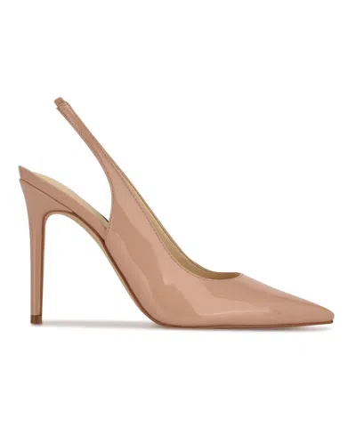 Nine West Women's Feather Slingback Stiletto Pumps In Gold