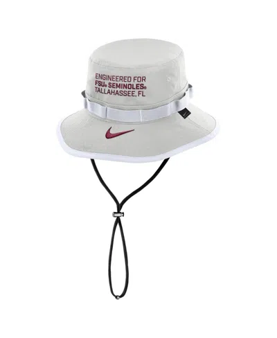 Nike Men's Gray Florida State Seminoles 2025 Sideline Apex Boonie Bucket Hat In White