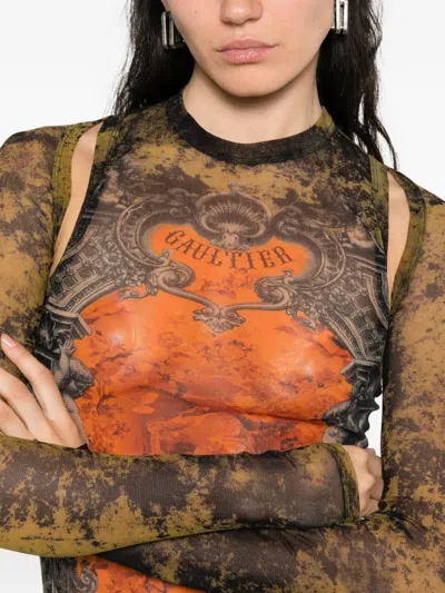 Jean Paul Gaultier Printed Sleeves In White