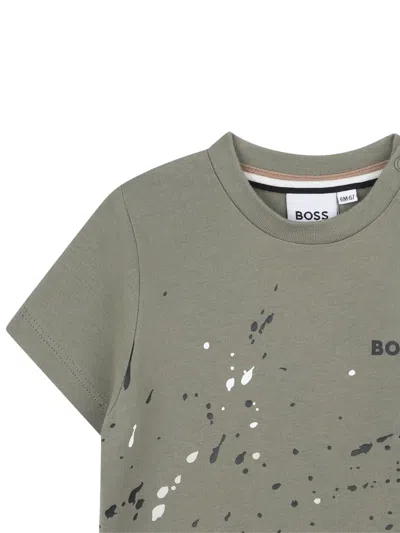 Bosswear T-shirt Mit Farbklecks-print In Green