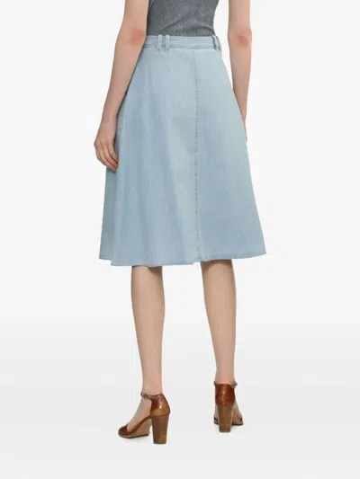 Apc Button-front Midi Skirt In Blue