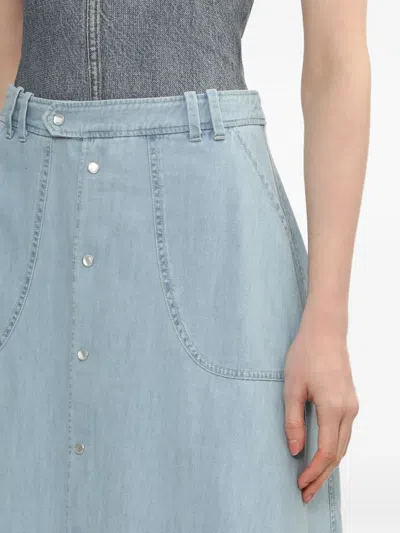 Apc Button-front Midi Skirt In Blue