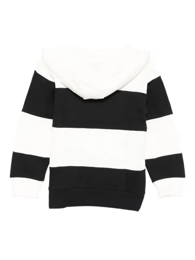 Emporio Armani Striped Hoodie In Black