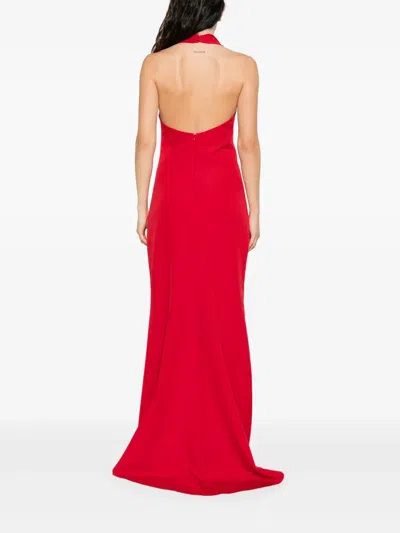 Atu Body Couture Halter-neck Button-front Maxi Dress
