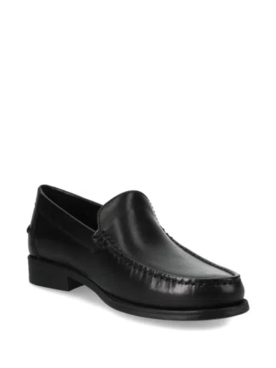 Geox New Damon Leather Loafers In Black