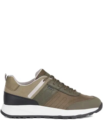Geox Terrestre B Panelled Lace-up Sneakers In Brown