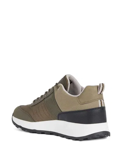 Geox Terrestre B Panelled Lace-up Sneakers In Brown